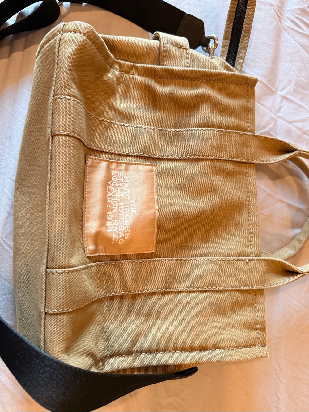 Marc Jacobs Tote Bag in Tan with White Logo - Picture 5 of 7